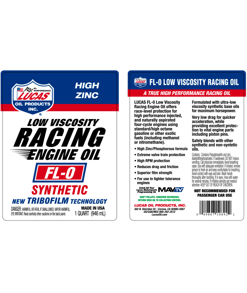 Synthetic FL-0 Racing Engine Oil