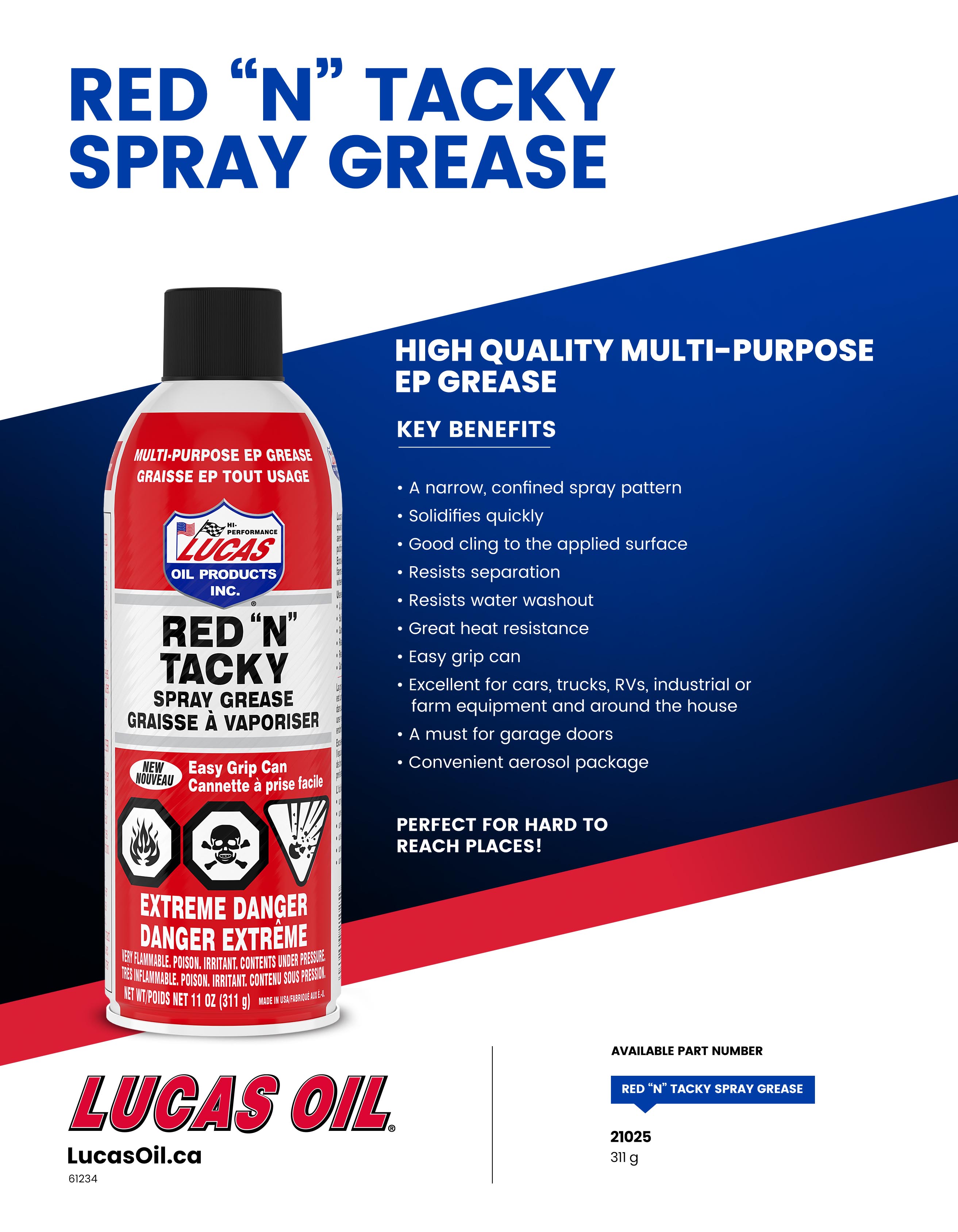 Lucas Oil - Lucas Oil Red N Tacky Spray Grease is now